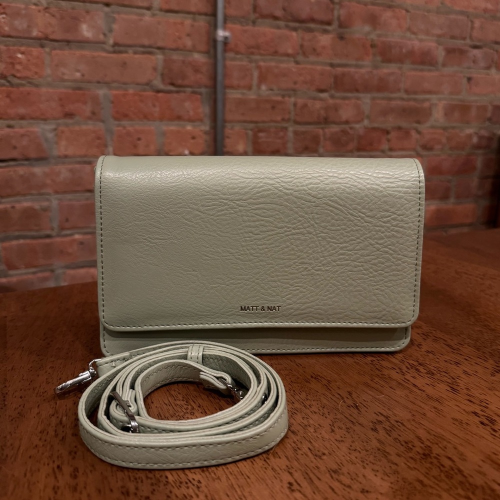 Matt & Nat Sage Green Vegan Leather Crossbody Bag